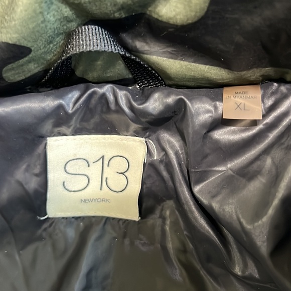 UPCYCLED S13 camouflage puffer coat jacket with runners thumb holes size XL - Picture 6 of 11
